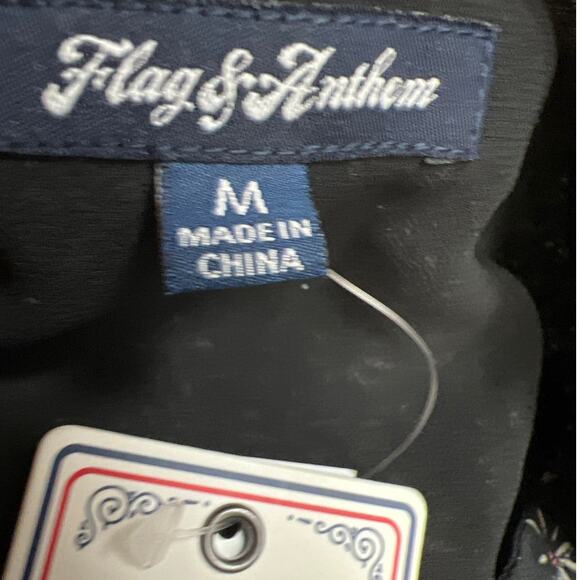 Flag & Anthem Womens V-Neck Ruffle Tears 3/4 Sleeves Floral Midi Dress Size M - Picture 9 of 14